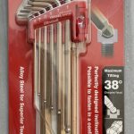 9-pc set Ultraball Allen key/ L-Wrench or hex key, made with special alloy steel for superior toughness by Vessel, Japan.