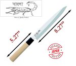 Japanese Shushi Kitchen Chef knife, Magnolia wood handle, KAI SEKI MAGOROKU Model- AK5035, Ginju Series (Made in Japan) - Image 3