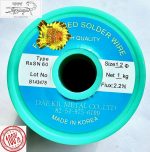 Original High Quality Flux Cored Solder Wire/ Solder Lead/ Rang/Rung 1.2 mm dia, 2.2% Flux Core, 1 kg, DAE KIL METAL Best for Soldering with Free Soldering Iron Stand (Authentic Made in Korea)