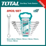 8Pcs Combination Spanner / Dali Set Cr-V TOTAL THT102286