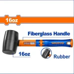 Rubber Mallet Hammer With Fiberglass Soft Handle 16 Oz WADFOW  WHM7302