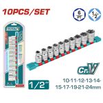 10 Pcs 1/2″ Socket Set TOTAL
