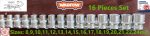 1/2" Socket Guti 16 Pcs Set Cr-V WADFOW (Without Holder)
