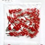 Cable Lugs / Cord end terminals / Ferrules for 1 RM cable (17 SWG), Pure Copper (Tin plated)  (Dia of cable core 1.15mm or 3/64 inch maximum) 100 Pieces pack_Red